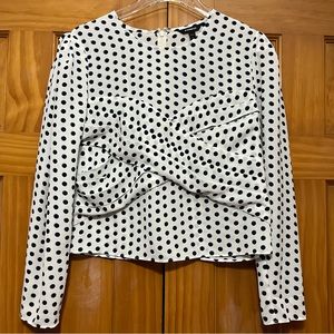 Express Black and Blue  Long Sleeve Blouse